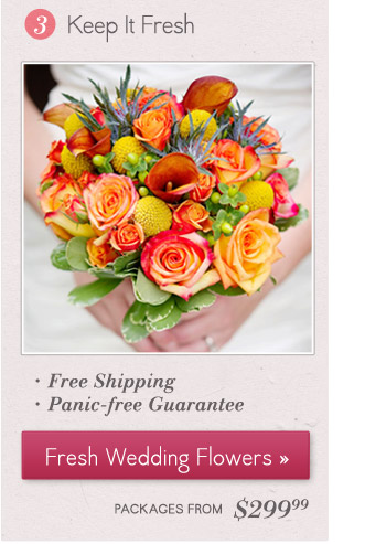 Beautiful fresh wedding flower packages with free shipping